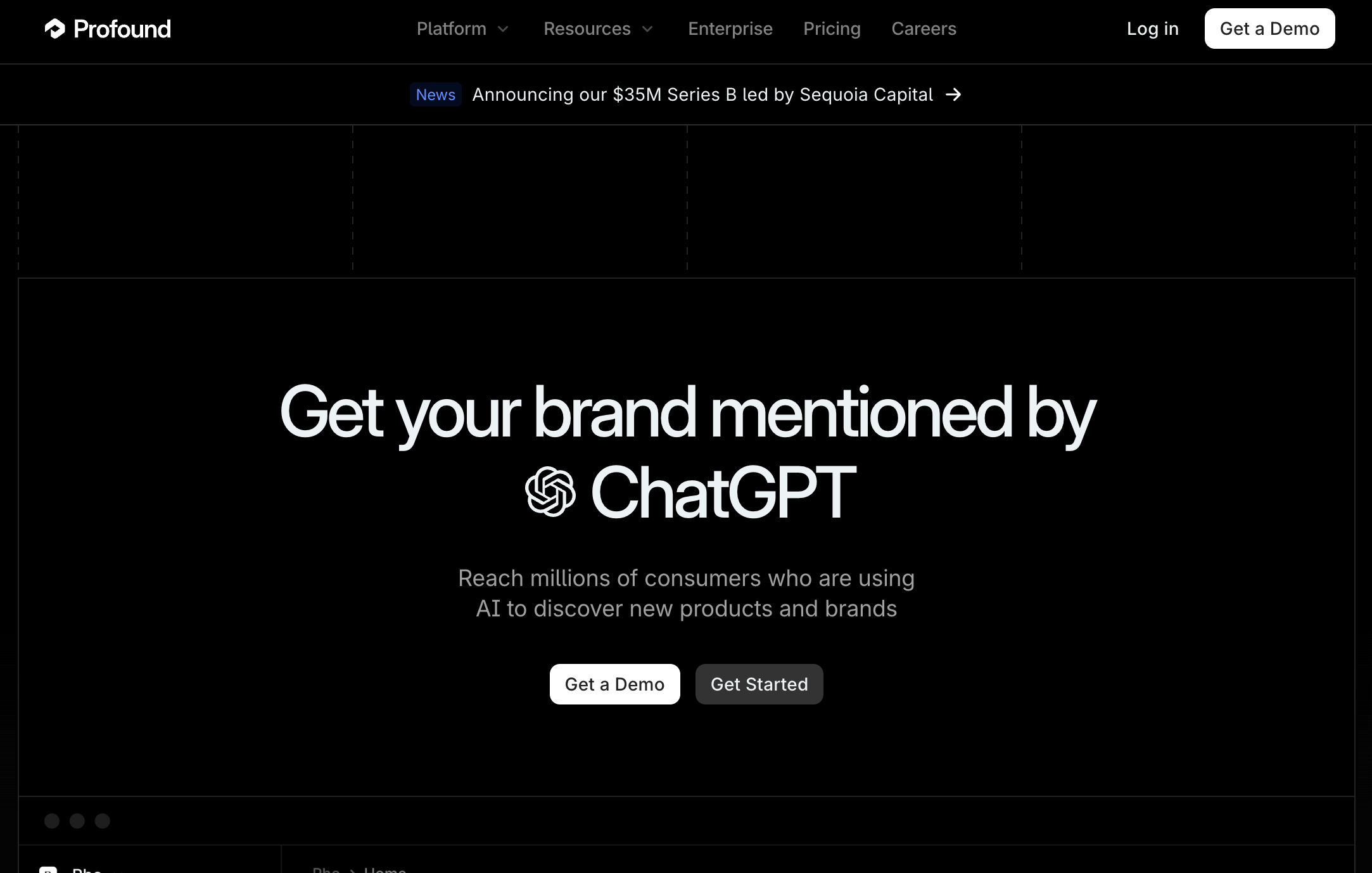 Profound is a specialized GEO (Generative Engine Optimization) tool